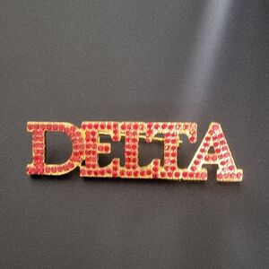 Delta Red and Gold Brooch